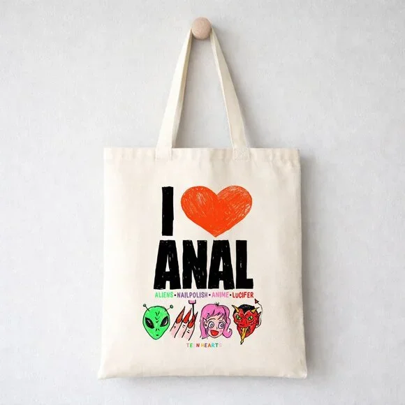 I Love ANAL Funny Tote Bag - Picture 1 of 4